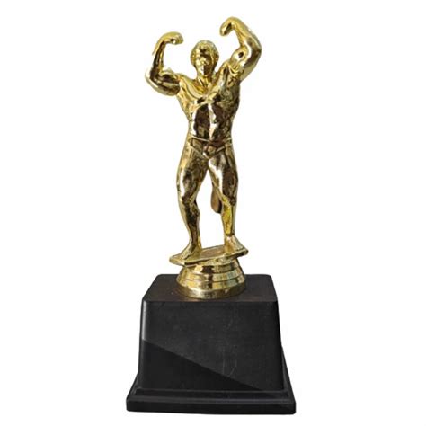 Fibre Fiber Bodybuilder Golden Trophy Shape Rectangular At In