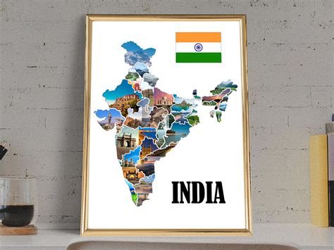 India Map Wall Art India Map Wall Decal India Map Wall Decor India Map