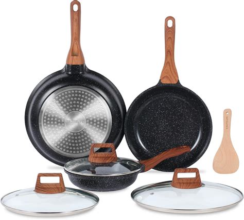 Eslite Life Frying Pan Set With Lids Nonstick Skillet Set Egg Omelette