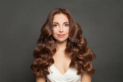 Woman With Beautiful Curly Hairstyle Model With Wavy Long Hair