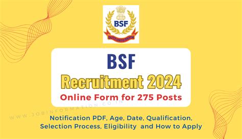 BSF Sports Quota Recruitment 2024 Notification OUT Constable For 275