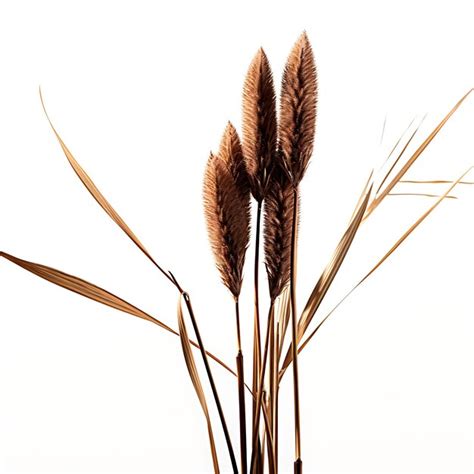 Premium Ai Image Bullrush Dark Brown Color River Reed Cylindrical