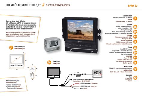 Kit vidéo de recul professionnel avec écran LCD 5 6 caméra étanche