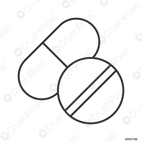 Pills Linear Icon Stock Vector Crushpixel