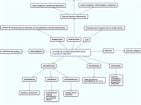 PANORAMA EPIDEMIOLÓGICO DE SALUD EN MEXICO Mind Map