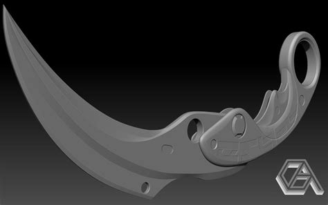 Valorant Velocity Karambit Stl 3D Model 3D Print Printable Etsy