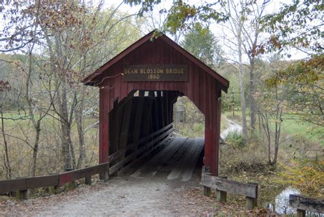 The Bean Blossom Covered Bridge Down The Road