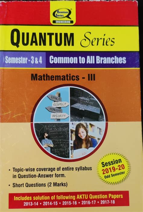 Quantum Series Mathematics 3 For Semester 3 And 4 WishAllBook Online