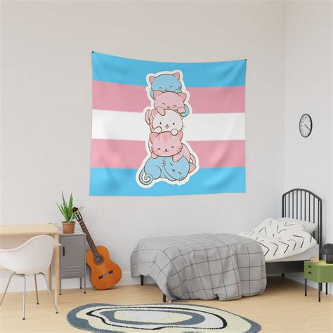 Transgender Pride Flag Cute Kawaii Cats Subtle Lgbtq Trans Pride Art