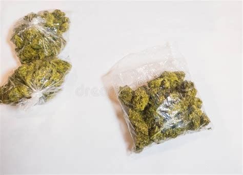 Bags of Weed; Cannabis Background on White Stock Image - Image of ...