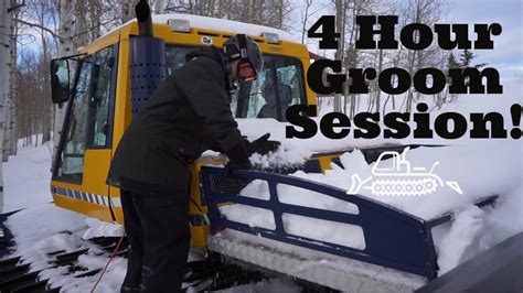 Fresh Powder Snowcat Ride Along Br 400 Grooming Epic Sled Trails