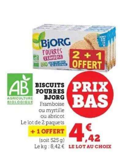 Promo Biscuits Fourrés Bjorg chez Super U iCatalogue fr