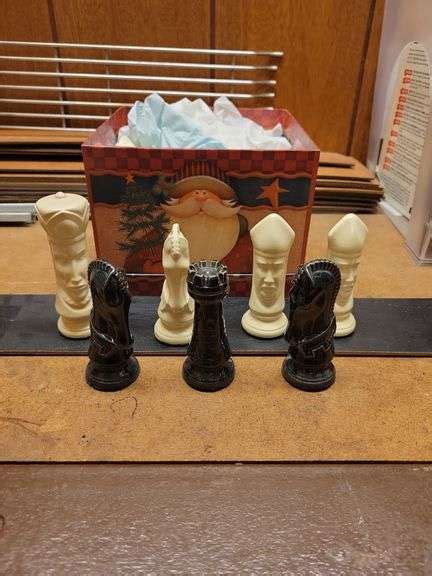 Ceramic Chess Pieces - Baker Auctions & Real Estate, LLC