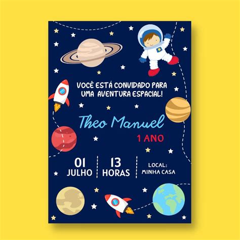 Convite Digital Virtual Astronauta Elo Produtos Especiais