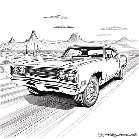 Plymouth Cuda 1970 Car Coloring Clip Pages Mopar Chevy Cobra Truck