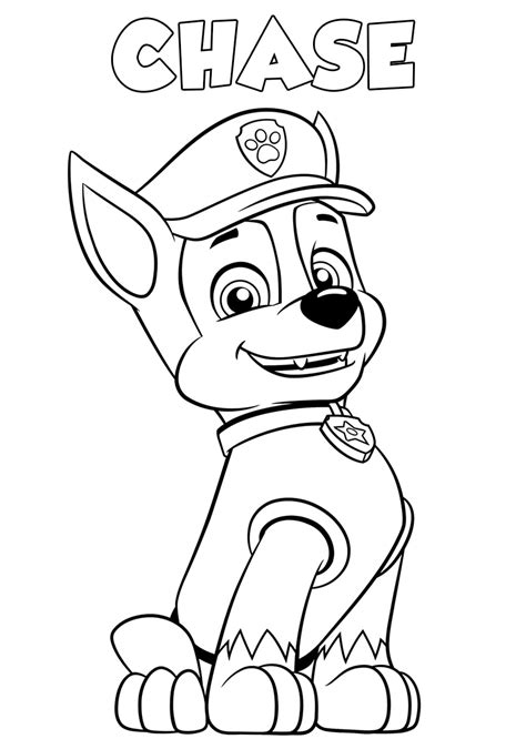 Chase Paw Patrol Coloring Pages