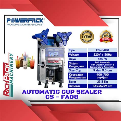 Jual Mesin Penyegel Gelas Plastik Automatic Cup Sealer Cs Fa