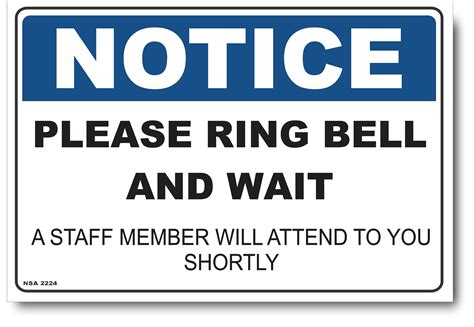 notice  ring bell  wait sign signssafety