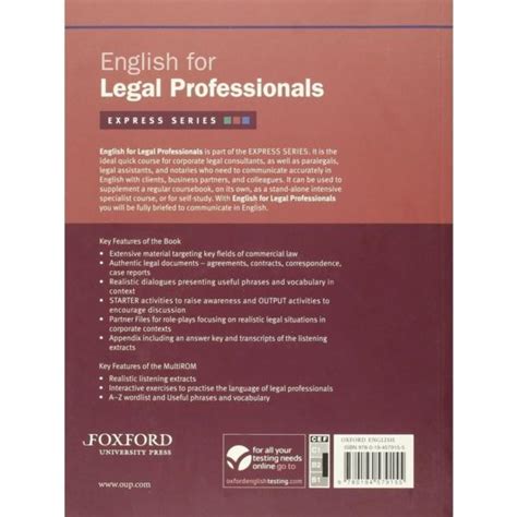 Oxford Business English : English for Legal Professionals - Jungle.lk