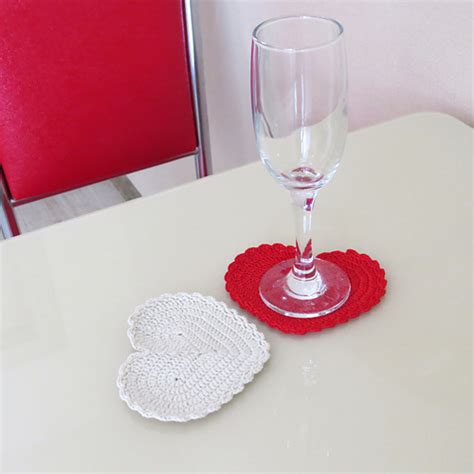 Ravelry Heart Coaster Pattern By Elena Maksimova