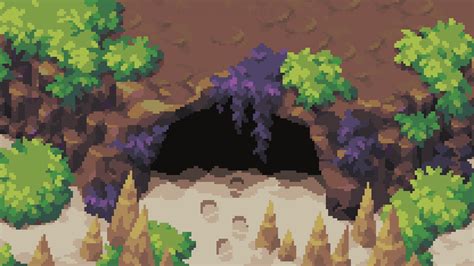 Spooky lil cave entrance : r/PixelArt