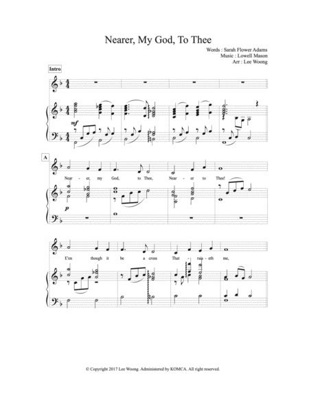 Nearer My God To Thee Sheet Music Lowell Mason Piano Vocal