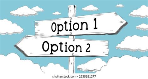 Option 1 Option 2 Outline Signpost Stock Illustration 2235181277