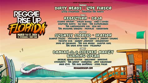 Vip Giveaway Reggae Rise Up Festival At Vinoy Park St Pete March