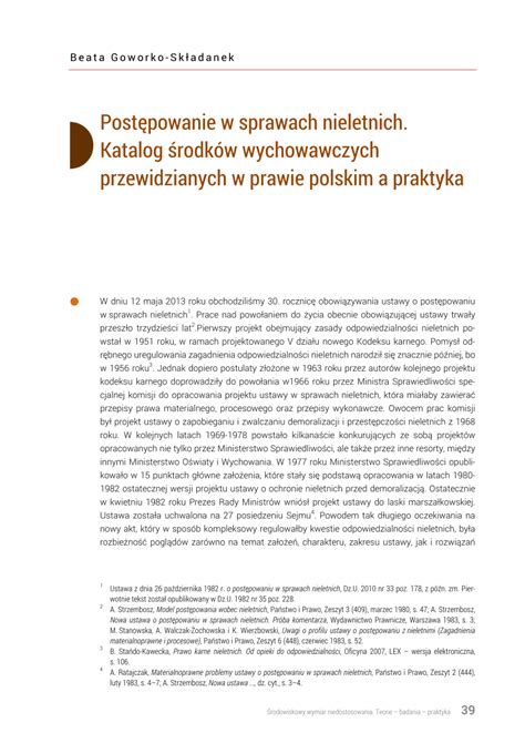 PDF Postępowanie w sprawach nieletnich katalog środków