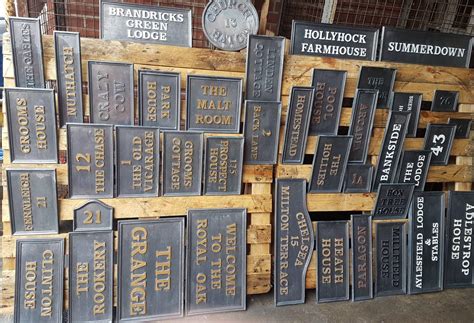 lead house sign rectangle  cm high