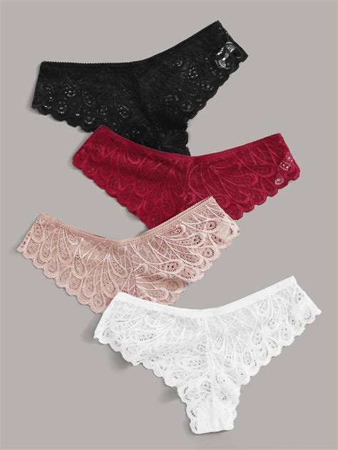 Pack Floral Lace Panty Set Lingerie Shein Usa