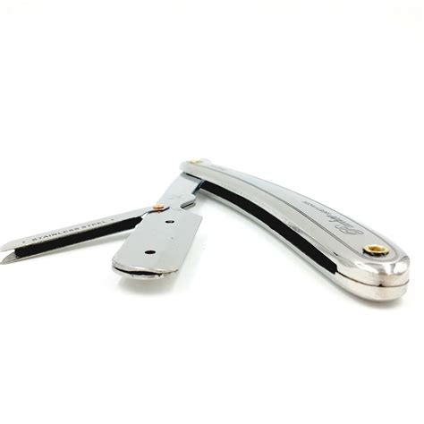 Parker Mens Sr1 Stainless Steel Straight Edge Razor With 5 Parker Platinum Blades