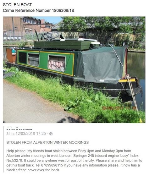 Stolen Boat General Boating Canal World