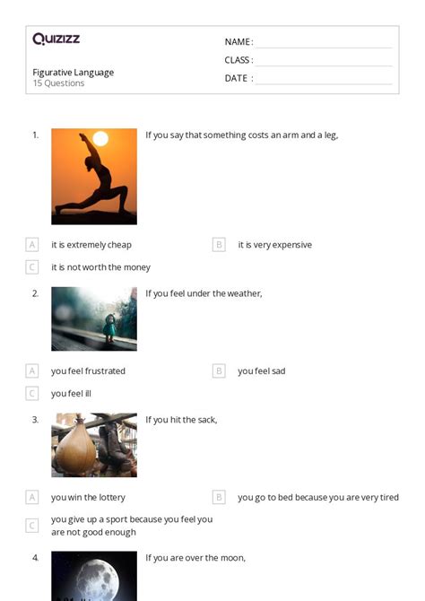 Figurative Language Worksheets For Rd Grade On Quizizz Free