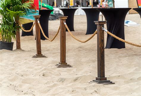 Vineyard Stanchion With Sisal Rope - A1 Party Rental