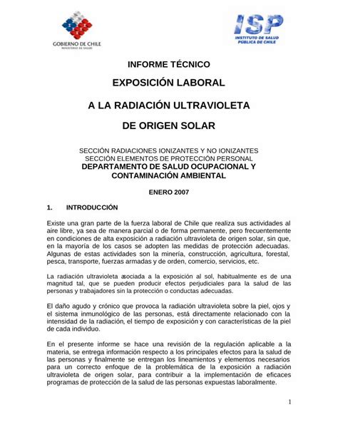 PDF Exposición Laboral a la radiación Ultravioleta de origen Solar