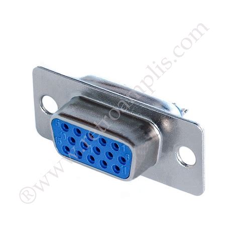 DB15 female connector, 15 pins, 5A - Retroamplis