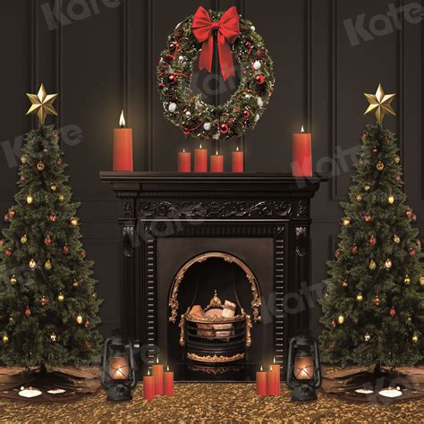 Kate Christmas Backdrop Xmas Tree Candle For Photography Katebackdrop