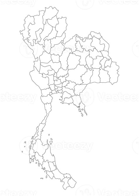 Tailandia mapa con el administración de regiones y provincias mapa