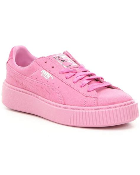 Puma Basket Platform Reset Sneakers In Pink Lyst