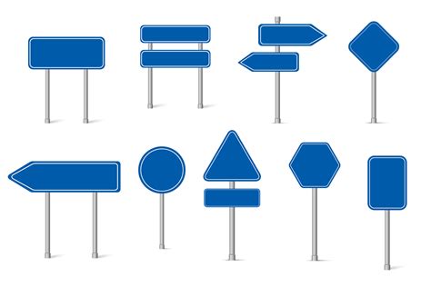 Collection Of Blank Blue Road Sign Modern Road Sign Direction