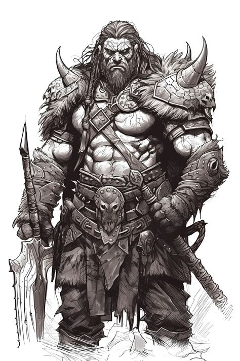 100 Barbarian Character Art Portraits For Dungeons And Dragons And Other