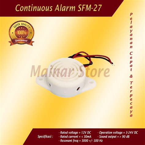 Jual Continuous Alarm DC3 24V Sound Ringer Buzzer SFM 27 Speaker