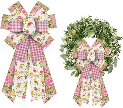 Amazon Estivaux Large Spring Flowers Bows For Wreath Summer