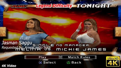 WWE SmackDown Vs Raw 2007 Melina Vs Mickie James Single Match 4K