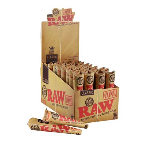 Raw Classic Kingsize Pre Rolled Cones 32pc Display