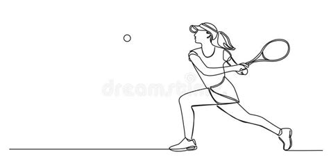 Female Tennis Player Drawing Stock Illustrations 605 Female Tennis