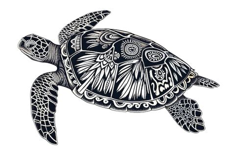 Turtle With Intricate Designs Premium Ai Generated Image