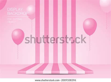 Pink Striped Pattern Backdrop Display 3d Stock Vector Royalty Free