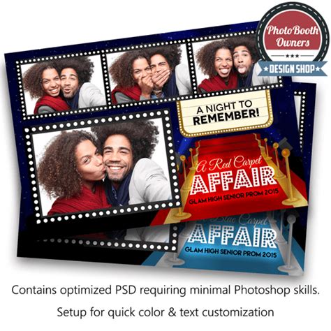 Hollywood Red Carpet Postcard Photo Booth Template